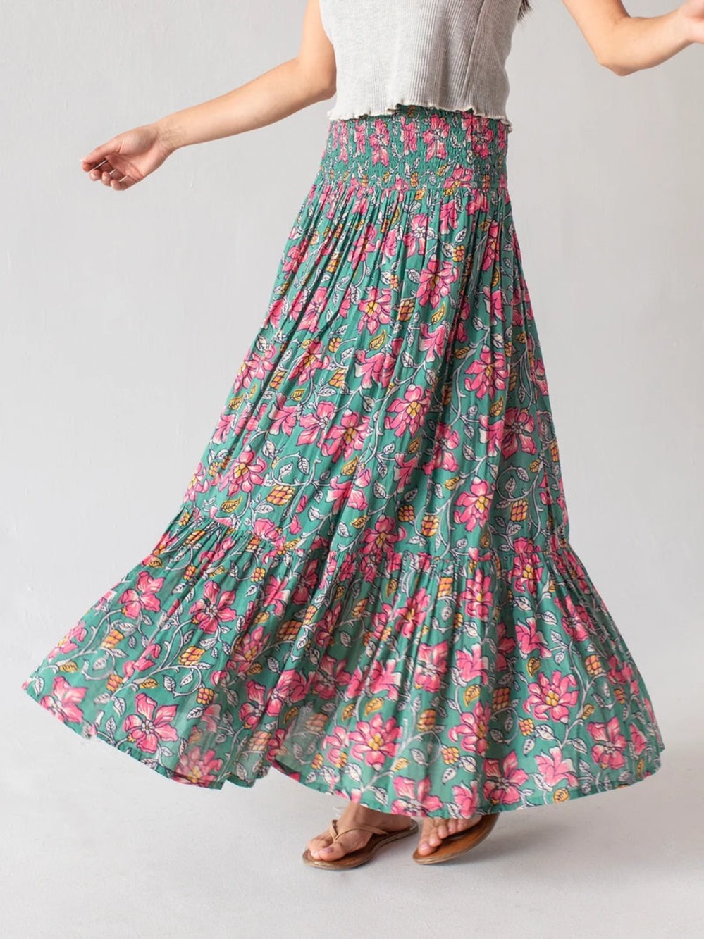 NATURAL LIFE • Flora Convertible Skirt - Teal Pink Lilies NWT Medium - Picture 4 of 9